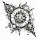 hydrogen atom tattoo design idea