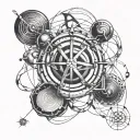 hydrogen atom tattoo design idea