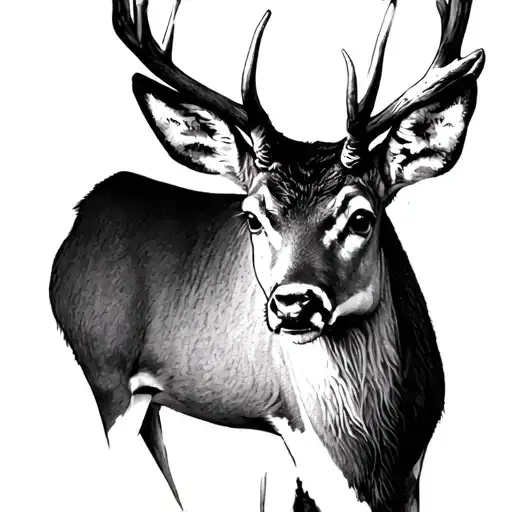 White Tail Deer tattoo design idea
