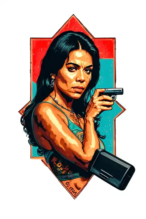 pulp fiction elements intertwined tattoo design idea