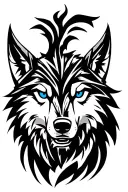 viking wolf head blue eyes looking tattoo design idea