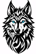 viking wolf head blue eyes looking tattoo design idea
