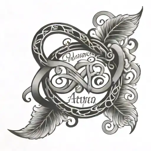Amma and appa names in infinity loop  tattoo design idea