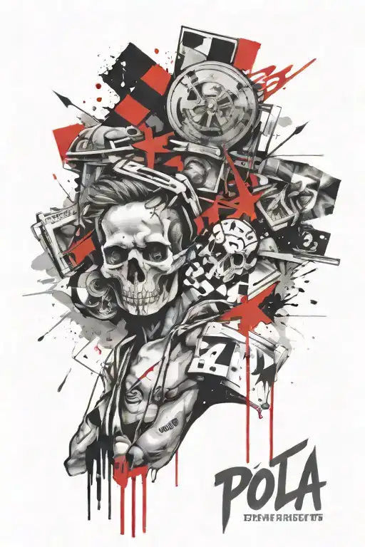 scale balanced tattoo design idea