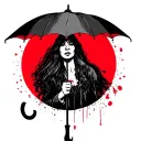 mayday parade, umbrella, red tattoo design idea