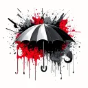 mayday parade, umbrella, red tattoo design idea