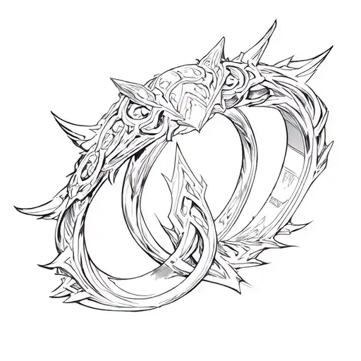 yu gi oh rings tattoo design idea