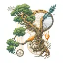 tree of life surrounded by a DNA chain tattoo design idea