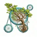 tree of life surrounded by a DNA chain tattoo design idea