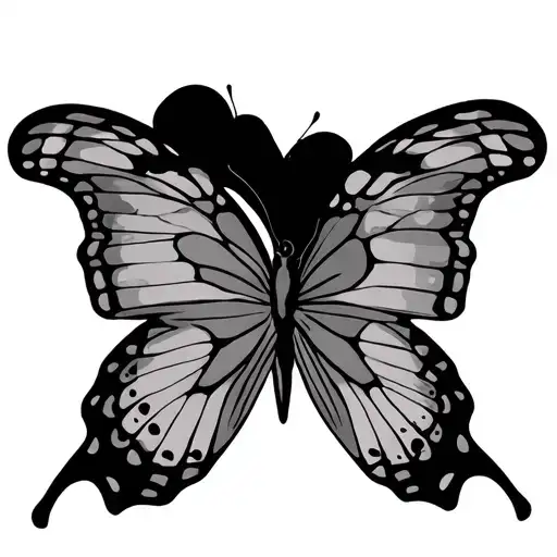 444 and butterfly tattoo design idea