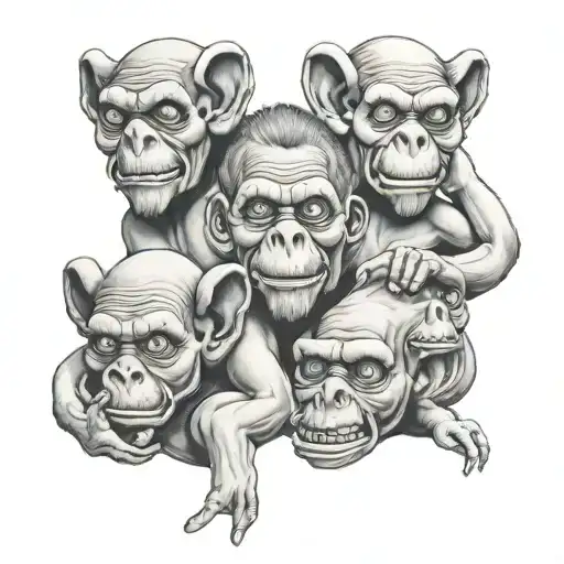 hear see speak no evil tattoo design idea