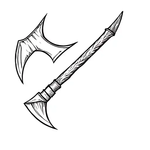 connor kenway's tomahawk axe tattoo design idea