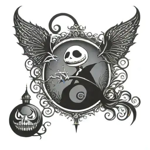 nightmare before Christmas theme tattoo design idea