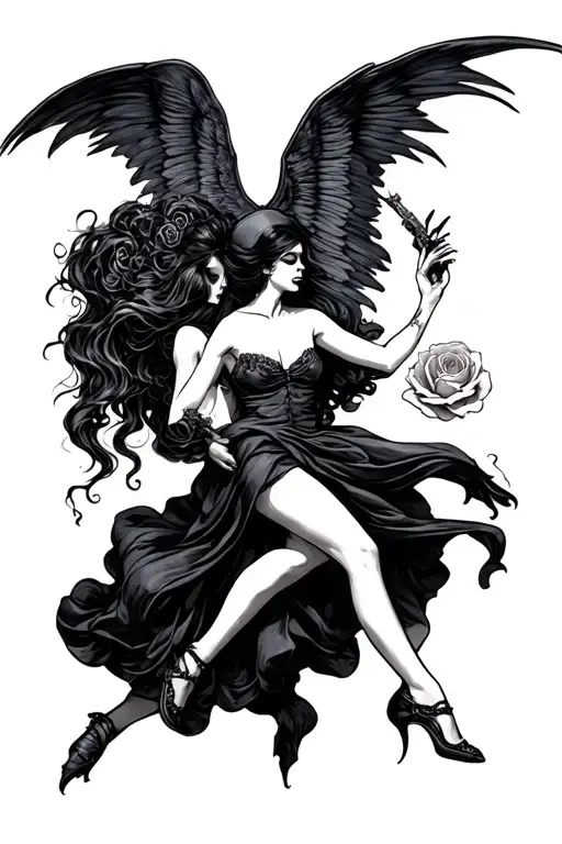 Macabre dance tattoo design idea