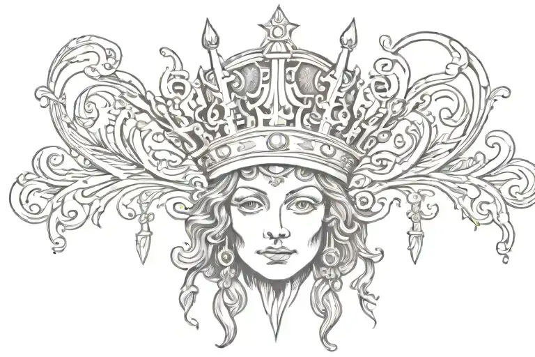 Crown virgo tattoo design idea