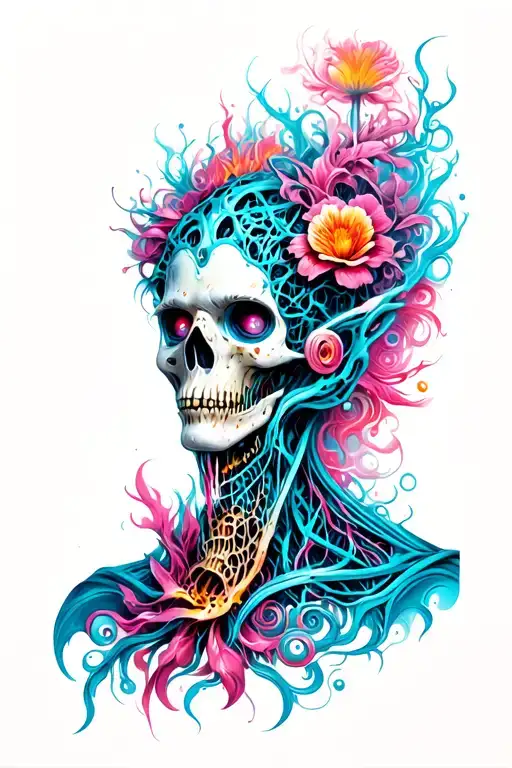 bio mechanical tattoo design idea