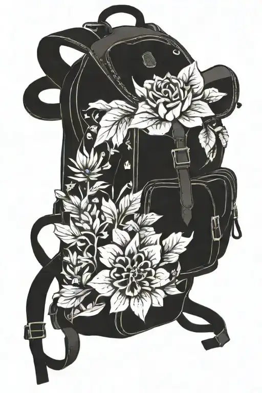 Backpack tattoo design idea