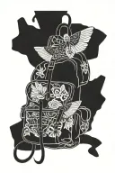 Backpack tattoo design idea