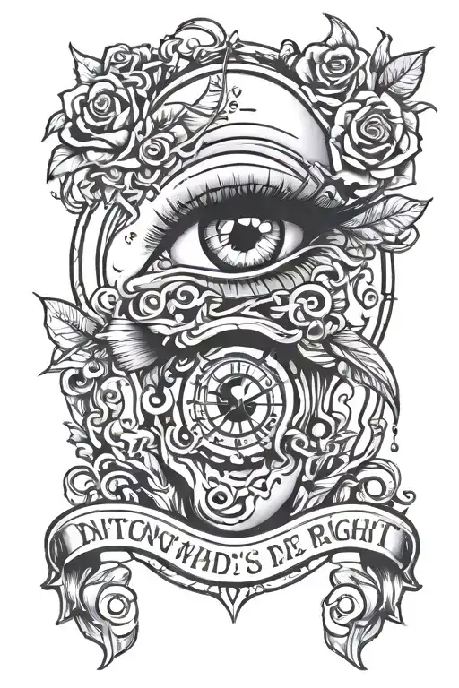 doing what's right under the eyes of judgement  tattoo design idea