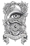 doing what's right under the eyes of judgement  tattoo design idea