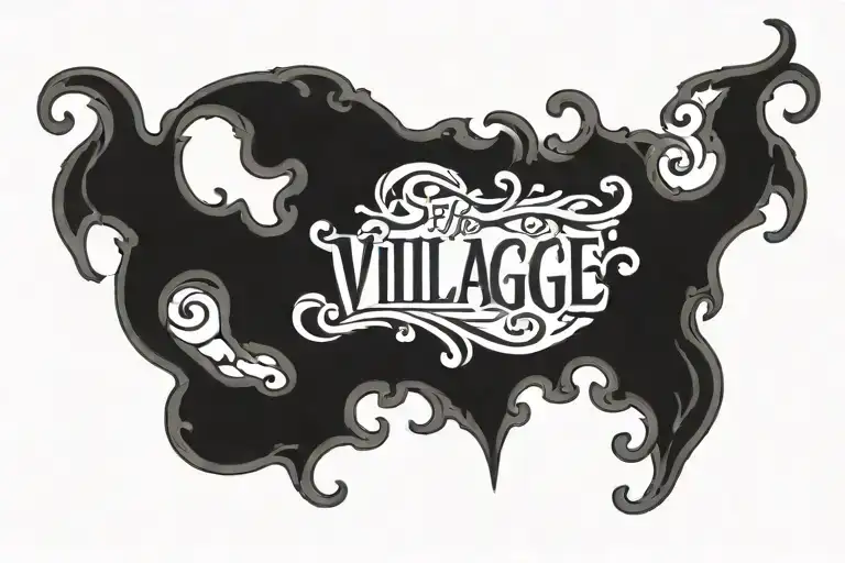 the words village boy in old english font  tattoo design idea