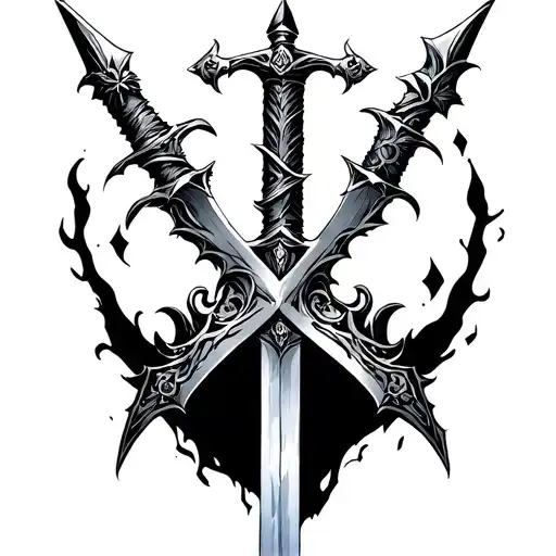 black clover asta swords tattoo design idea