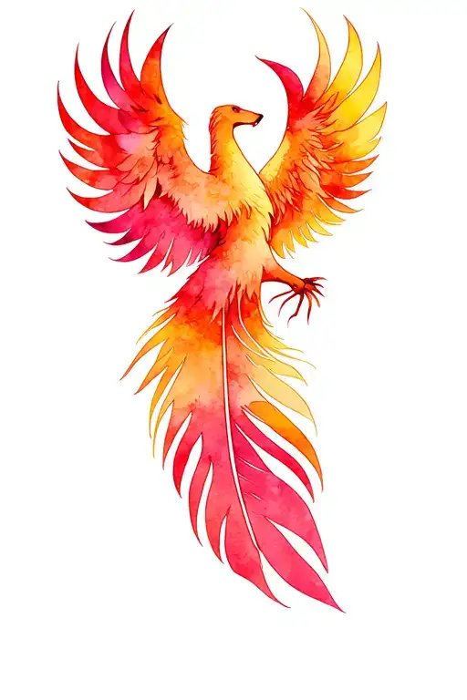 wolf phoenix feather tattoo design idea