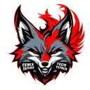 "Fenix Defense Tech" "Fenix Defense Tech" Military War Style Fox Head with Phoenix Body with strength logo tattoo design idea