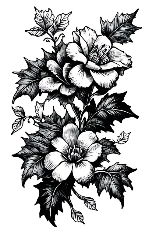 Ranks with ivy, 3 flowers, Halaband, wedding rings tattoo design idea