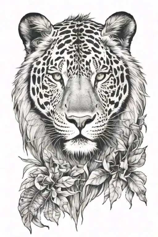 löwe safari scene tattoo design idea