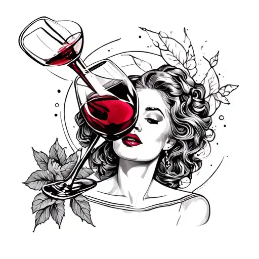 I drink wine Adele tattoo design idea