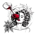 I drink wine Adele tattoo design idea