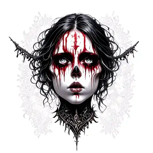 Sadness, Depression, Pain misery suffering tattoo design idea