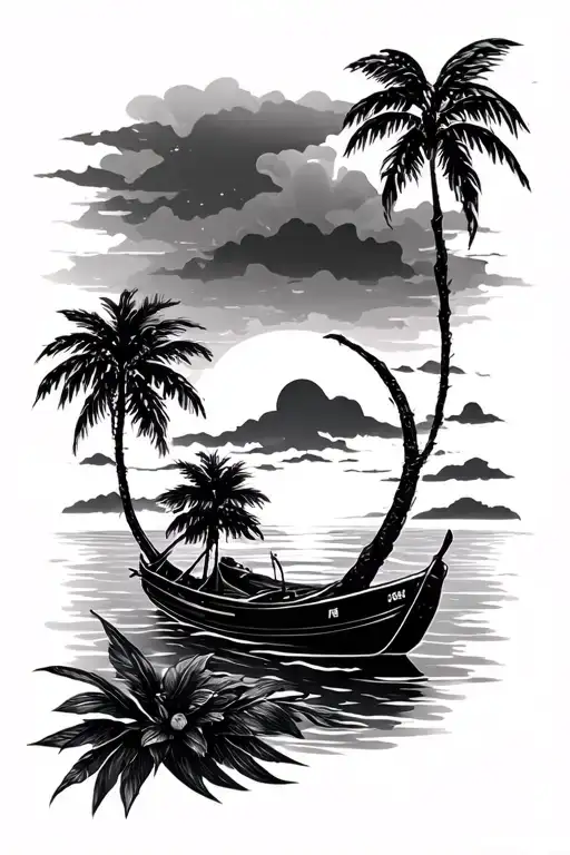 Philippines sun setting tattoo design idea