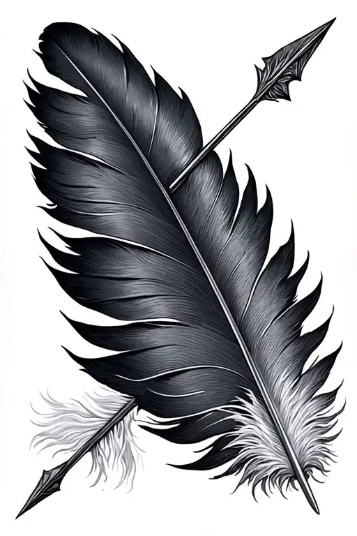feather arrow tattoo design idea