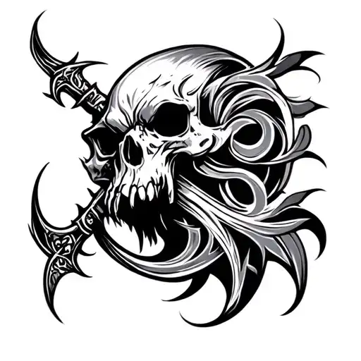 Bloodborne simple tribal tattoo tattoo design idea