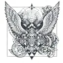 angels vs demons tattoo design idea