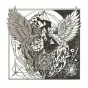 angels vs demons tattoo design idea