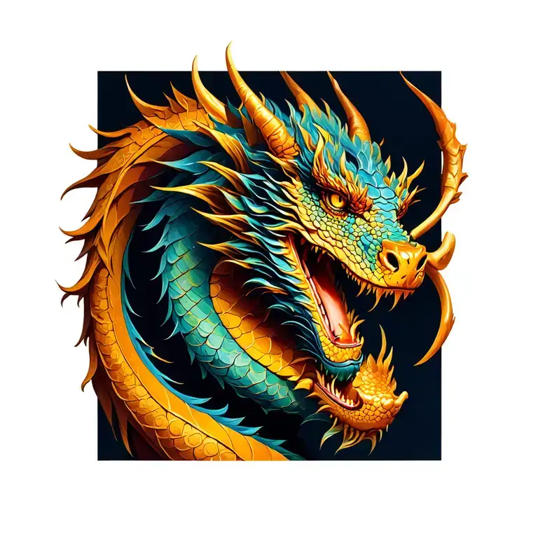 dragon and aries zodiac sign tattoo design idea