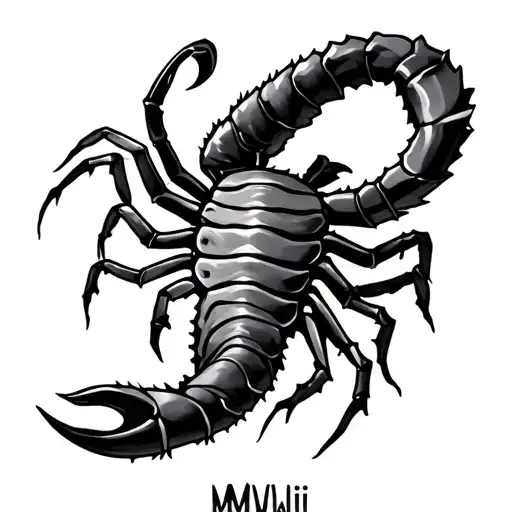 Scorpio Zodiac Sign with MMVIII under tattoo design idea