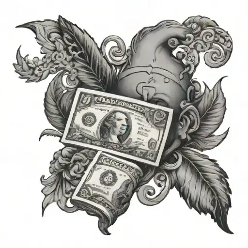 money and respect connection tattoo design idea
