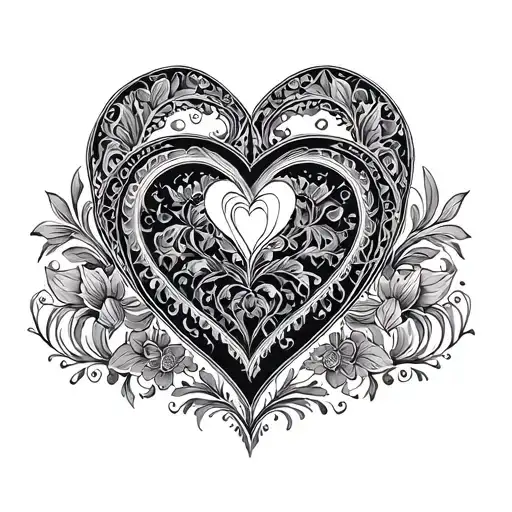 valentines day filigree tattoo design idea
