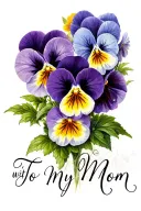 pansy flowers with to my mom tattoo design idea