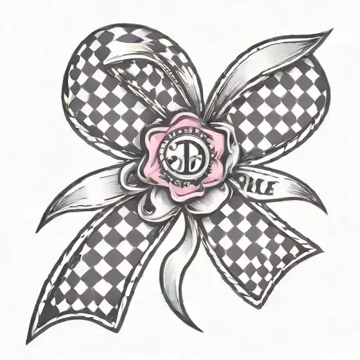 cancer ribbon with checkered flag incorporated.  Daddys Girl tattoo design idea