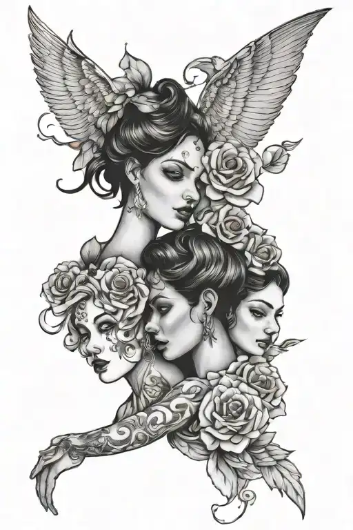 sisterhood and lesbianism tattoo design idea
