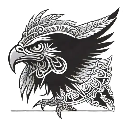 Aztec eagle tattoo design idea
