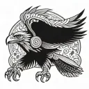 Aztec eagle tattoo design idea
