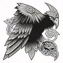 Aztec eagle tattoo design idea