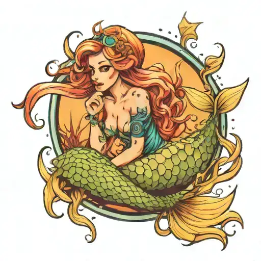 mermaid tattoo design idea