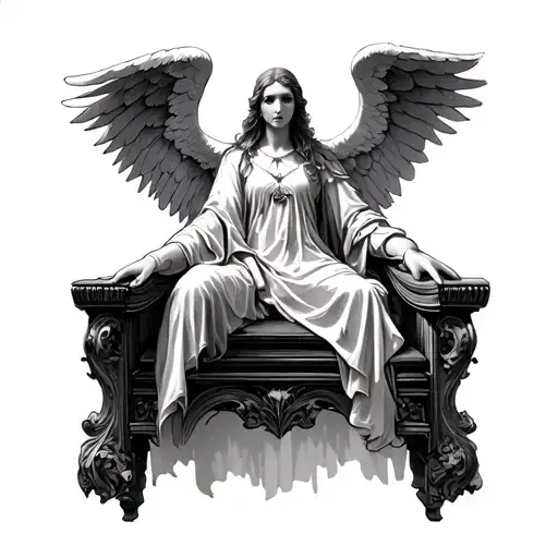 seraphim throne angel tattoo design idea